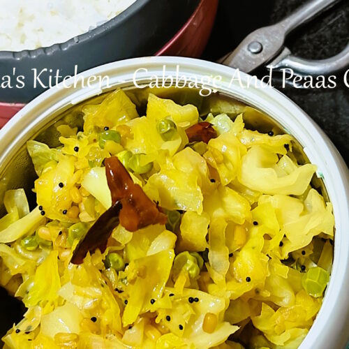 Cabbage and peas curry