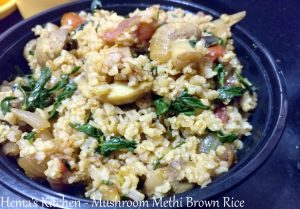 Mushroom Methi Brown Rice